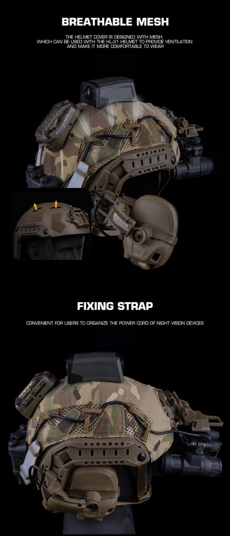 FAST SF Ultra-high Cut Camouflage Helmet Cover (Medium Size, M)