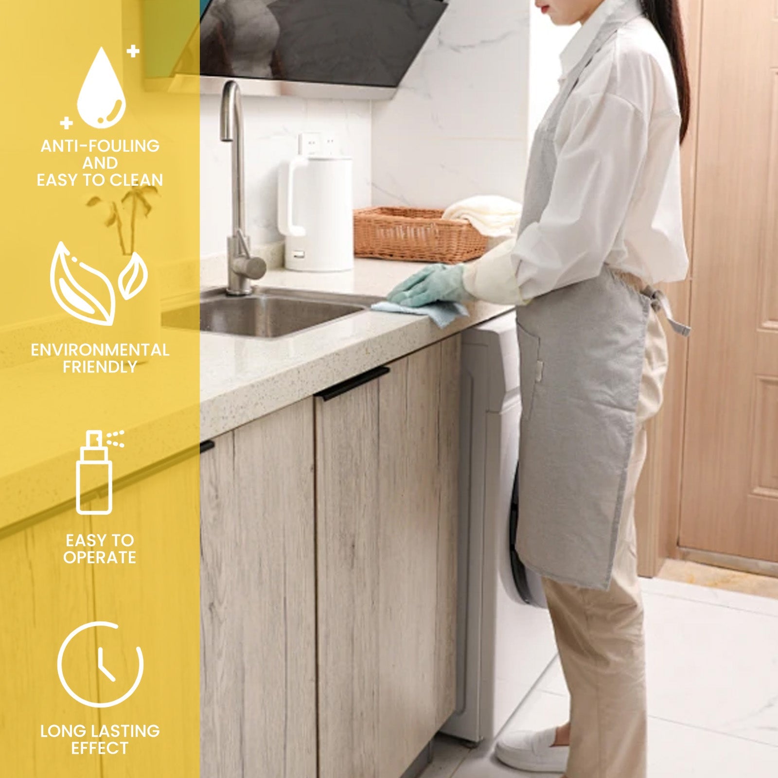 Multi-Surface Cleanser, Kitchen Utensils Heavy Oil Wash Sink Stains Strong Efficient Cleaning Milk