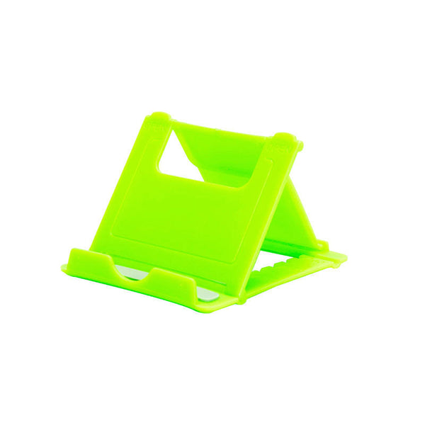 A plastic, foldable cradle for mobile phones