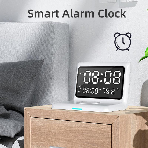 Alarm Clock Wireless Charger For Apple Wireless Fast Charging Multi-Function 3-In-1 Mobile Phone Wireless Charging