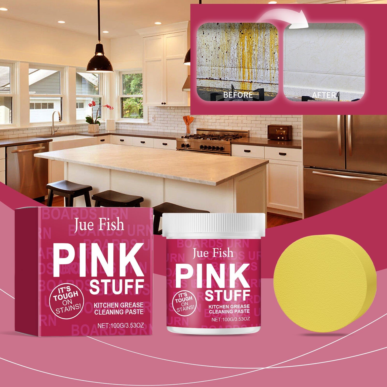 Kitchen Oil Cleaning Cream, Mild Multi-Functional Cleaning Cream To Clean The Kitchen Heavy Oil Cleaning