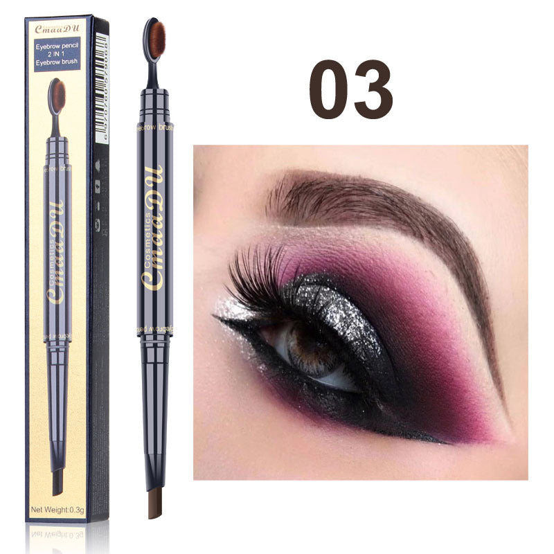 CmaaDu Toothbrush head eyebrow pencil pigment multi functional waterproof double ended eyebrow