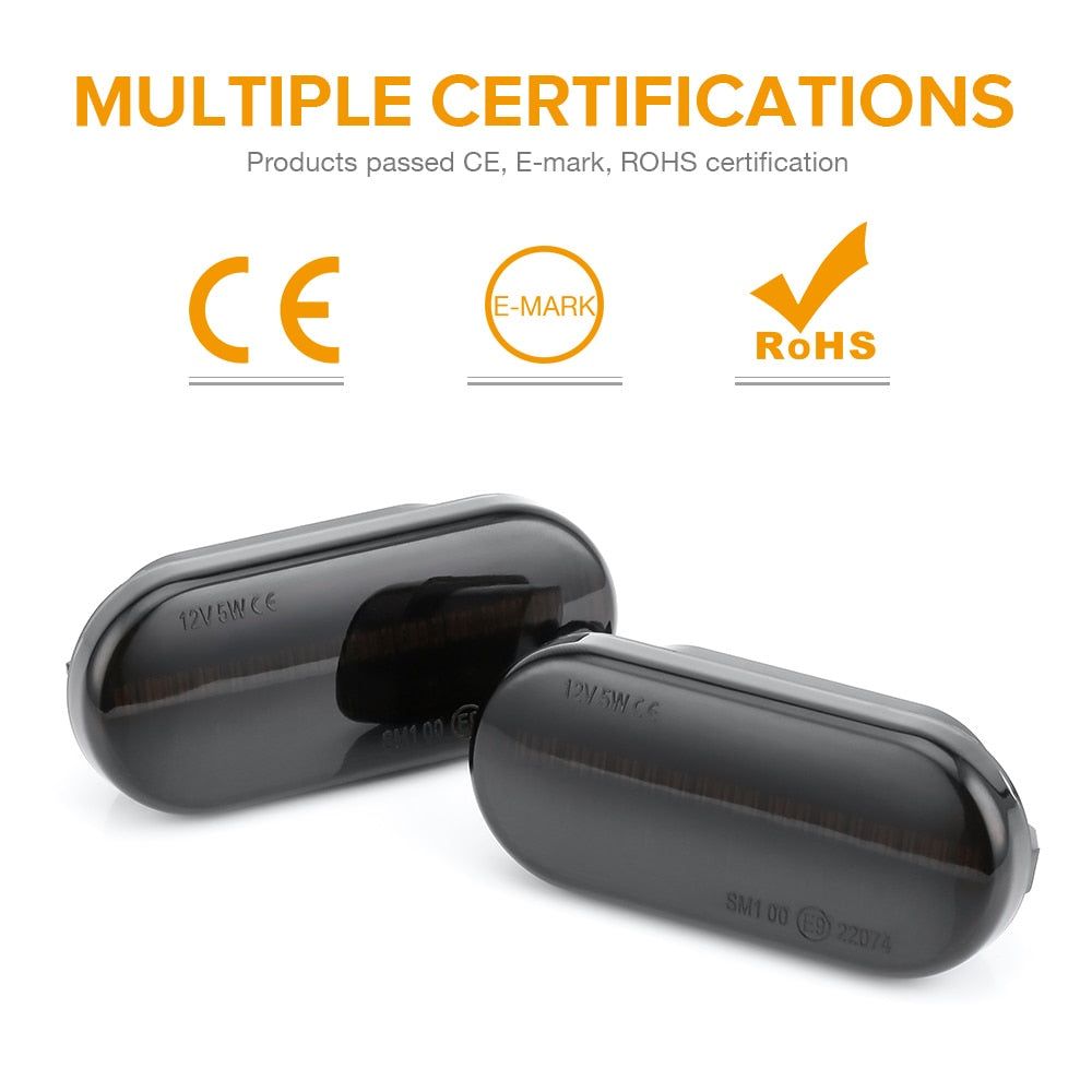 2pieces Led Dynamic Side Marker Turn Signal Light For Volkswagen VW Bora Golf 3 4 Passat 3BG Polo SB6 SEAT Ibiza Leon Skoda Ford