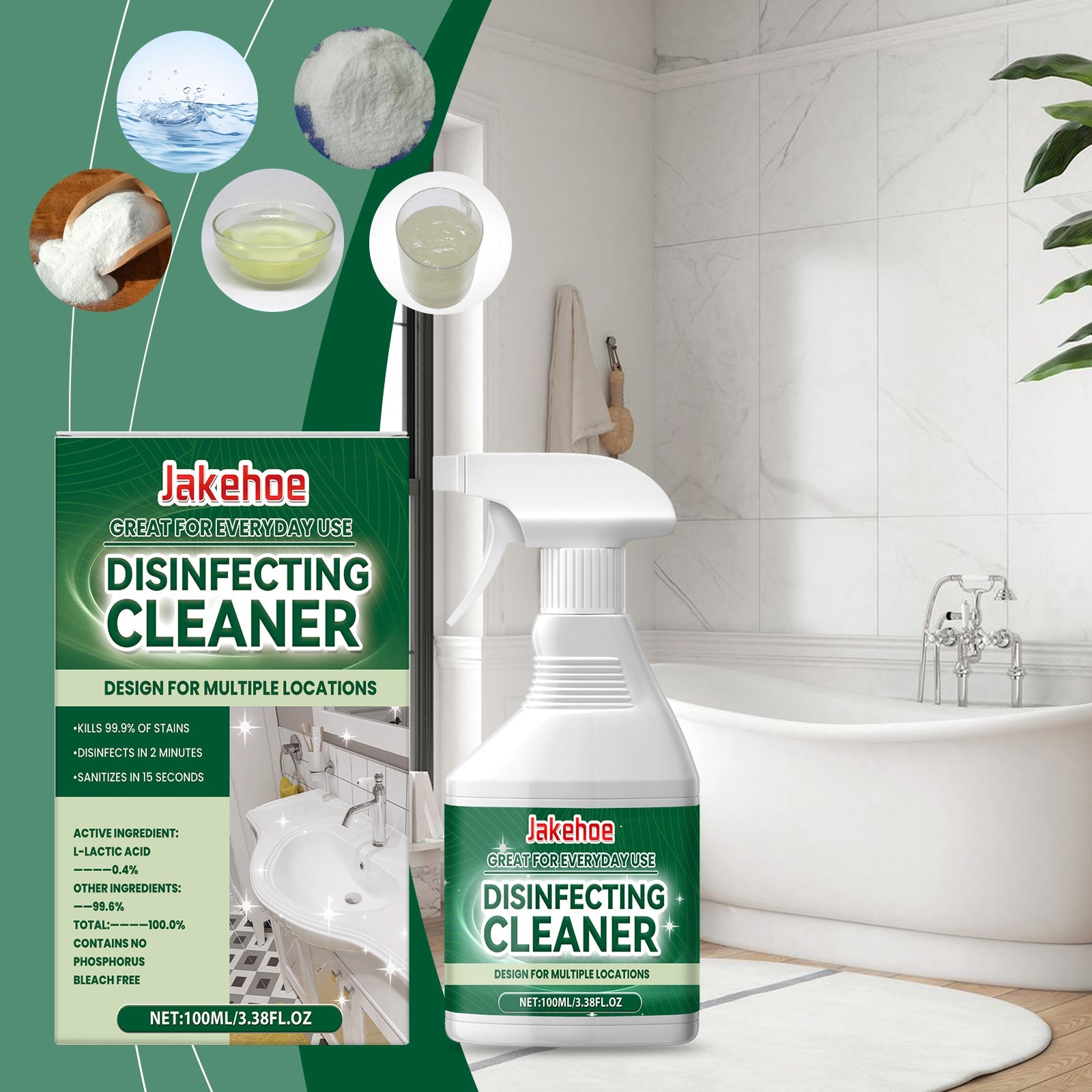 Multi-Purpose Cleaner The Bathroom Kitchen Living Room Oil Scale Luster Clean Disposable Cleaning Fluid