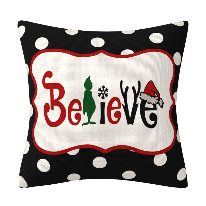 Grinch Christmas Pillow Cover Amazon Home Christmas Decoration Cushion Sofa Pillowcase