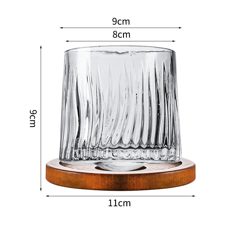 Hand drawn rotating glass cups multiple multi-purpose whiskey glasses rotating glass cups