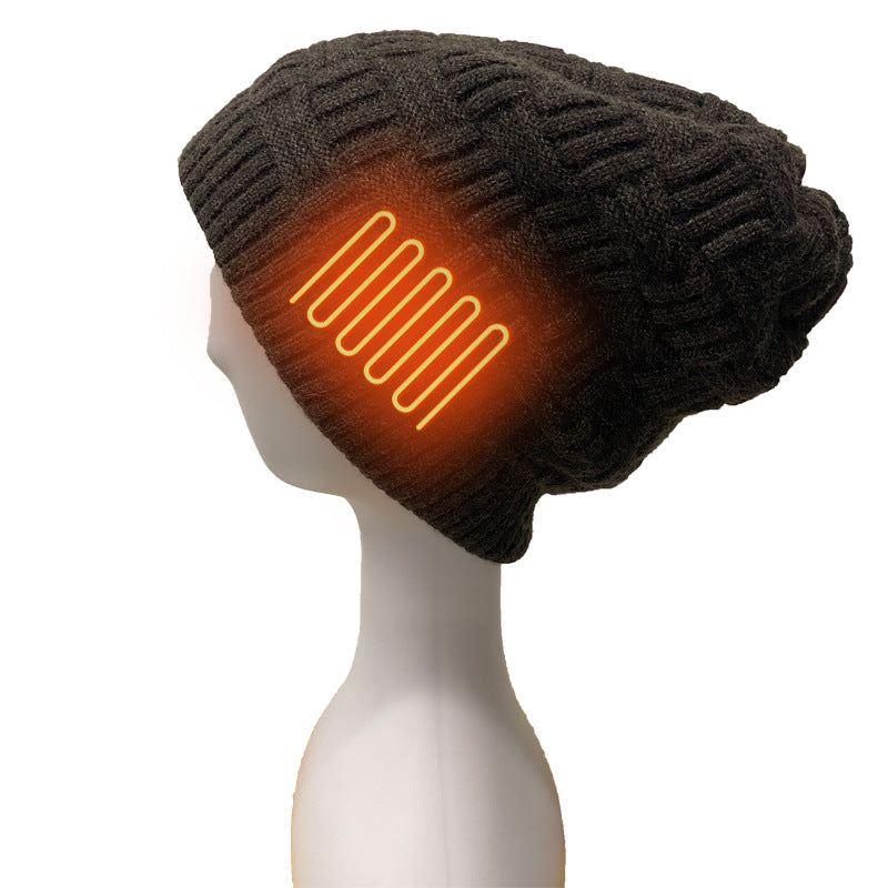 Knitted Thermal Cap Electric Heating Cap Outdoor Cold Proof Carbon Fiber Heating Cap