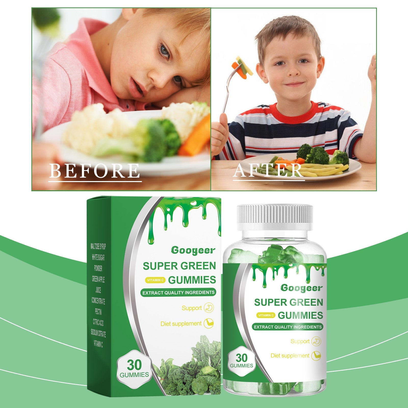 Dietary Supplement Gummy, Body Supplement Green Gummy Body Care