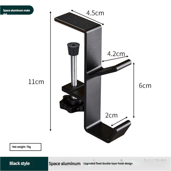 Portable student backpack hook, office desk mobile headphone hook, table side umbrella hook Hook storage