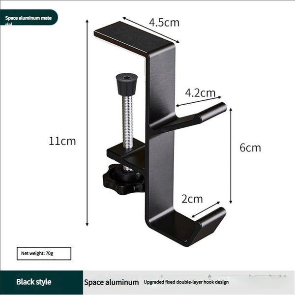 Portable student backpack hook, office desk mobile headphone hook, table side umbrella hook Hook storage