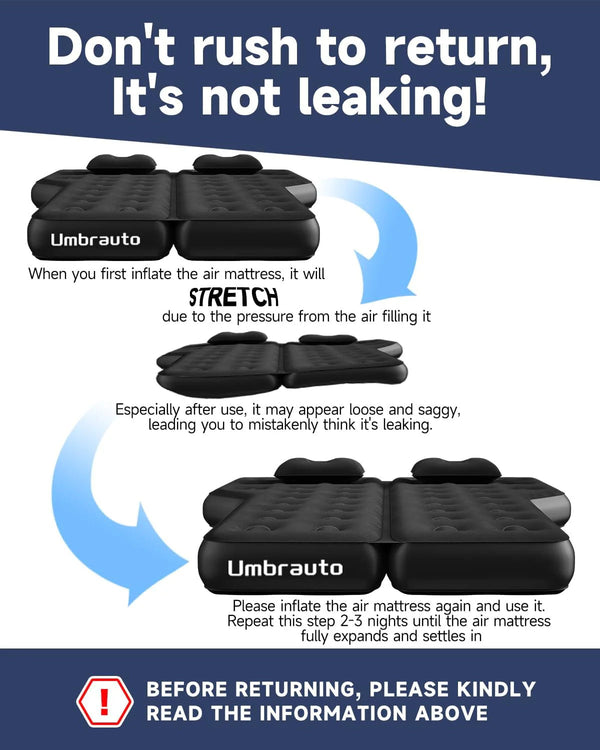 Umbrauto Thickened SUV Back Trunk Air Mattress 3.0,Black