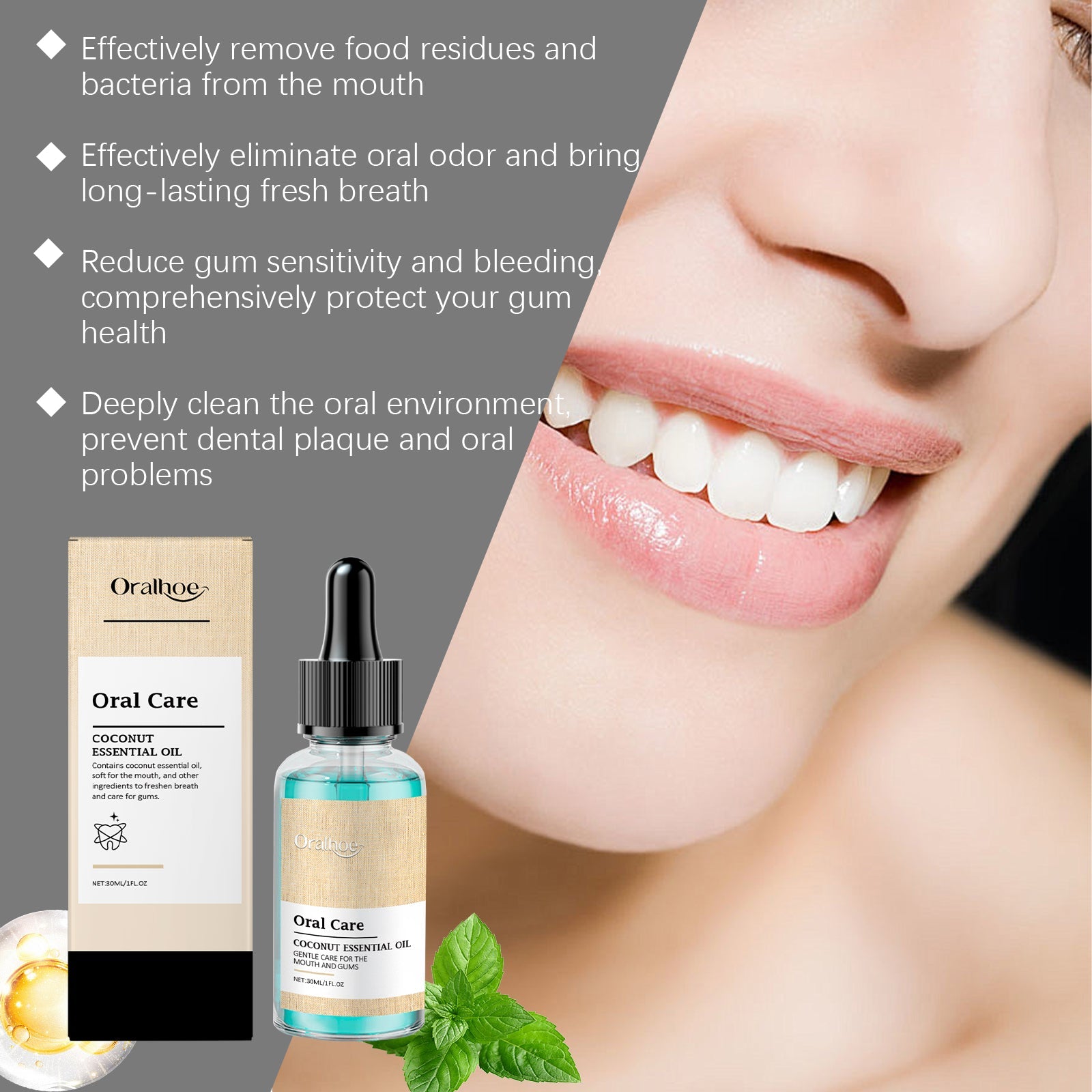 Oral Coconut Mouthwash Gently Protects Gums, Cleans Mouth Stains And Freshens Breath