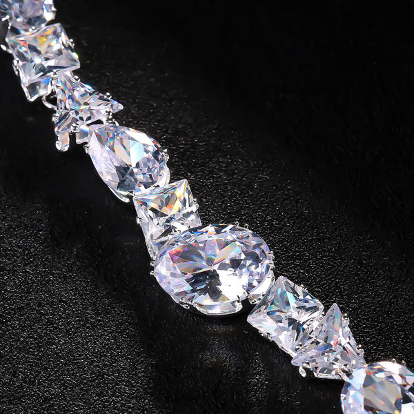 Simple necklace earring set bride's wedding jewelry set fashionable and versatile accessories