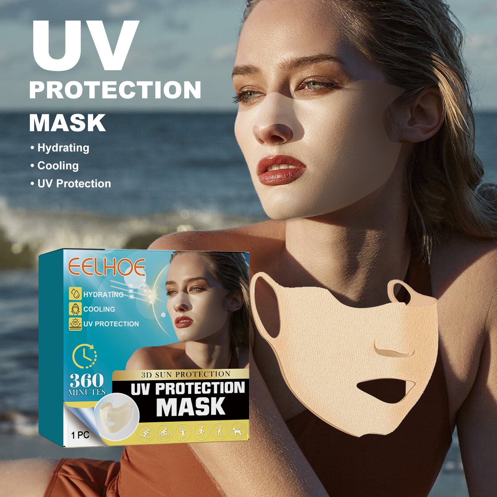 Uv Protective Mask Protective Mask For Summer Outdoor Repair Facial Skin Hydrating Protection