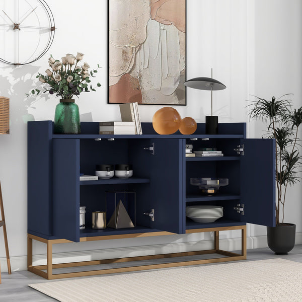 TREXM Modern Sideboard Elegant Buffet Cabinet with Large Storage Space for Dining Room, Entryway (Navy) V.I.P Digital Presence