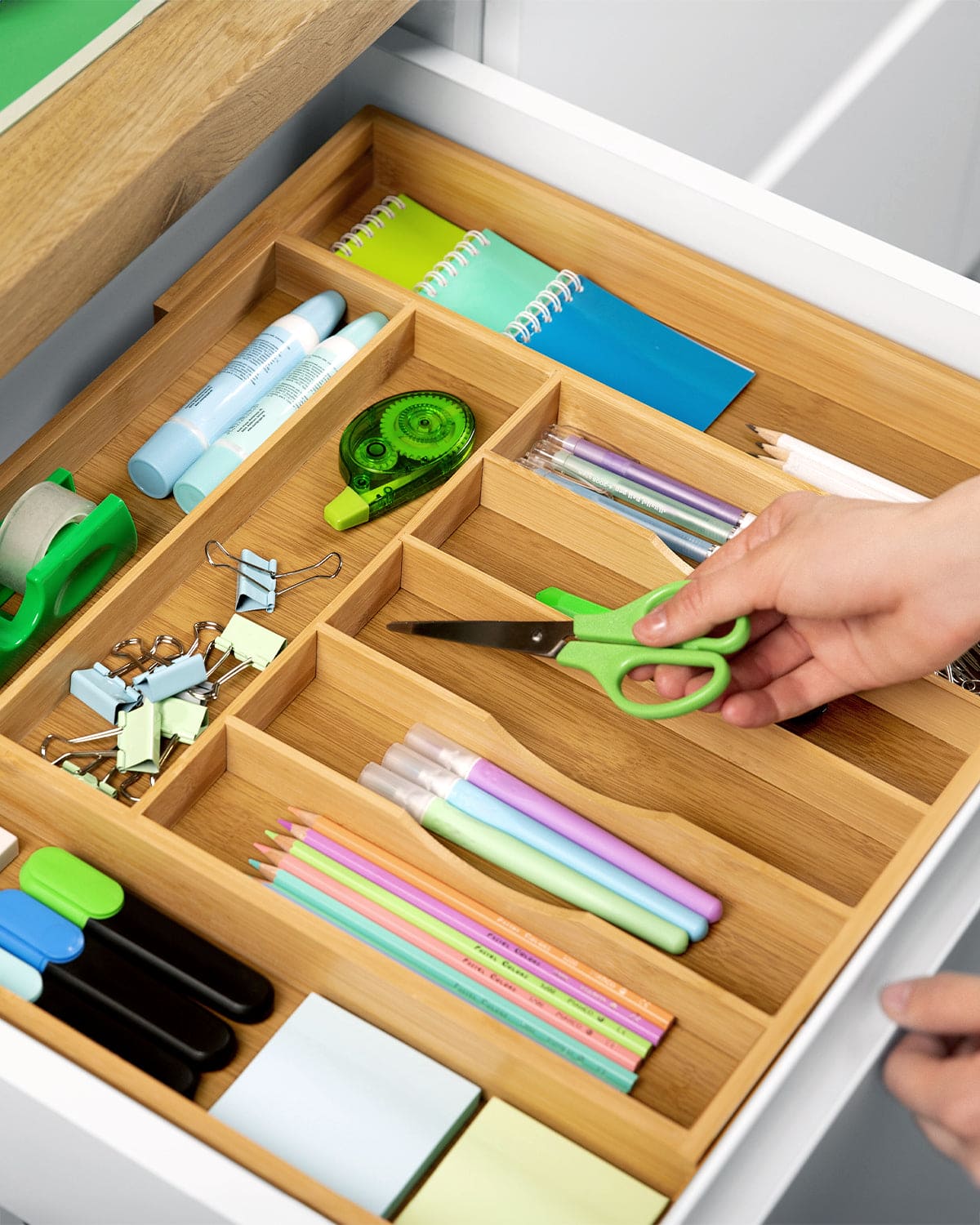 Silverware Drawer Organizer, Natural (9 Slots)