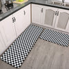 Kitchen floor mat black and white checkered