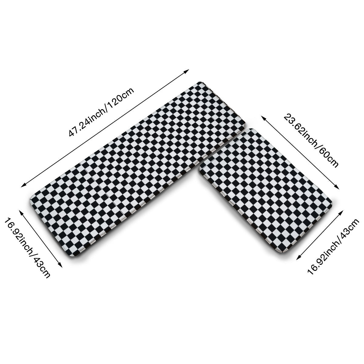 Kitchen floor mat black and white checkered