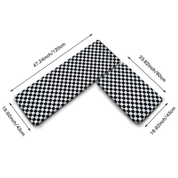 Kitchen floor mat black and white checkered