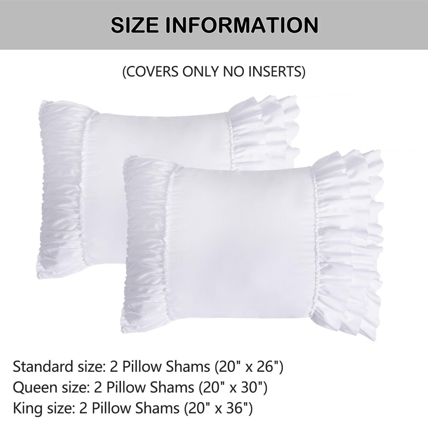 Closeout - Pack of 2 French Country Style Chic Ruffle Pillow Shams