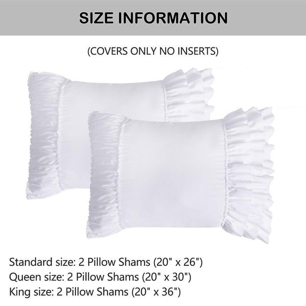 Closeout - Pack of 2 French Country Style Chic Ruffle Pillow Shams
