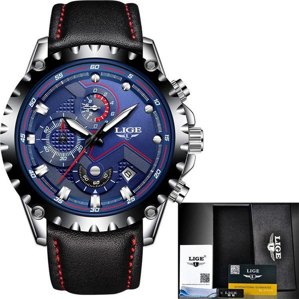 Business Elegant Men's  Watch With Chronometers Day View  Fluorescent Hands Excellent Look Unique Design Perfect Gift For Your Man