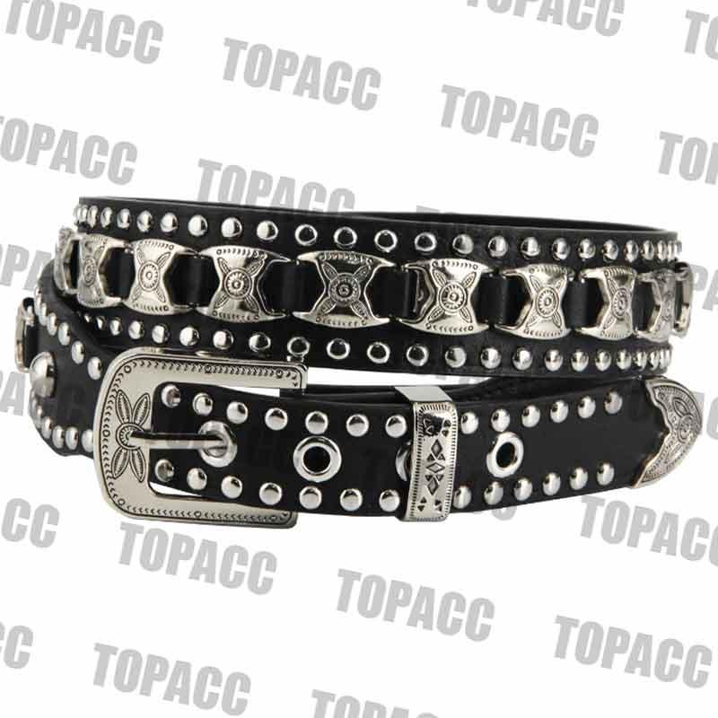 TOPACC Western Super Concho Rivet Belts for Men Women Cowboy Cowgirl Country - Gifts for You 'n Me