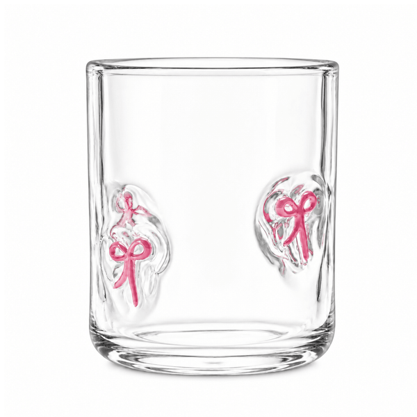 Khen Bowtie Tumblers Set Stylish Break Resistant Acrylic Drinkware - Set of 2 Pink
