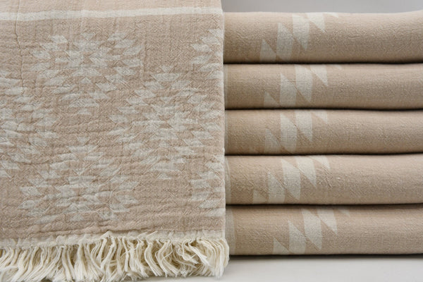Aztec Beige Turkish Towel
