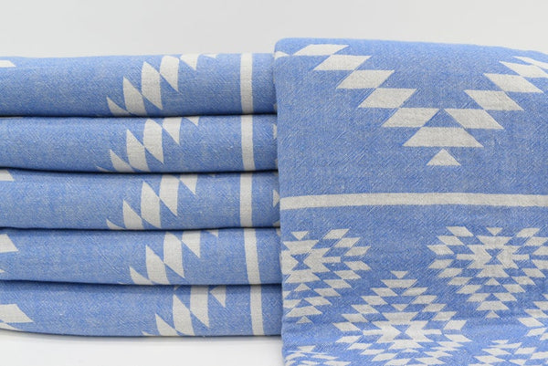 Aztec Blue Turkish Towel