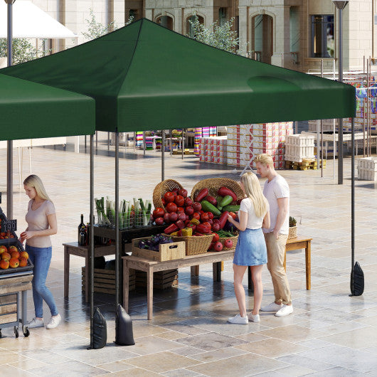 9.5 x 9.5 Feet Pop up Canopy Tent with Adjustable Heights-Green
