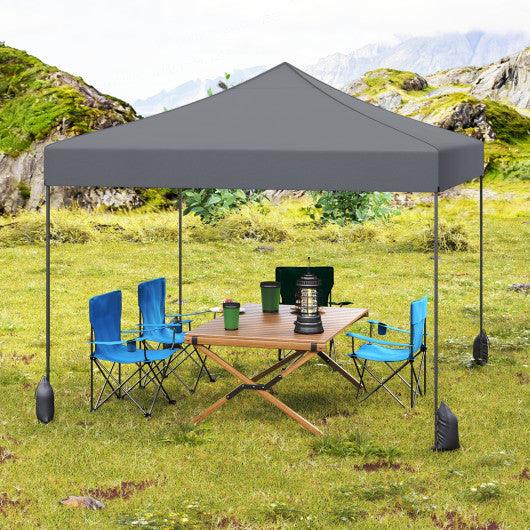 9.5 x 9.5 Feet Pop up Canopy Tent with Adjustable Heights-Gray