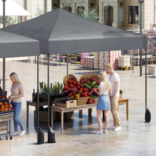 9.5 x 9.5 Feet Pop up Canopy Tent with Adjustable Heights-Gray