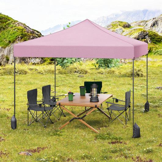 9.5 x 9.5 Feet Pop up Canopy Tent with Adjustable Heights-Pink