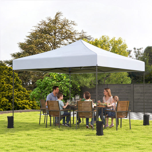 9.5 x 9.5 Feet Pop up Canopy Tent with Adjustable Heights-White