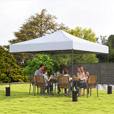 9.5 x 9.5 Feet Pop up Canopy Tent with Adjustable Heights-White