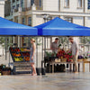 9.5 x 9.5 Feet Pop up Canopy Tent with Adjustable Heights-Blue