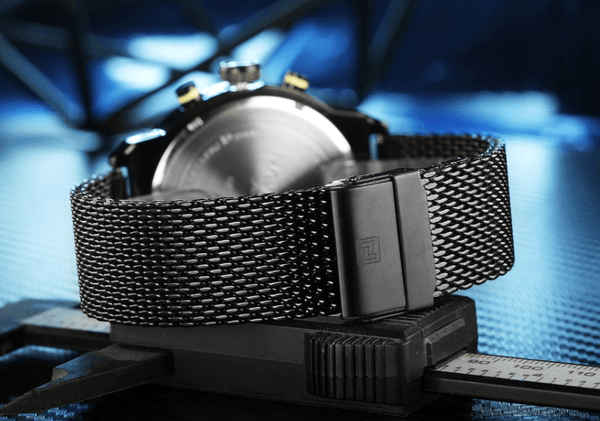 Men's Multifunction Analog Quartz Watches Waterproof Wrist Watch With Stainless Steel Mesh Band Excellent Design Perfect Gift