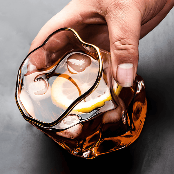 Gold Hoshi Japanese Crystal Whisky Glass TsukiGlass