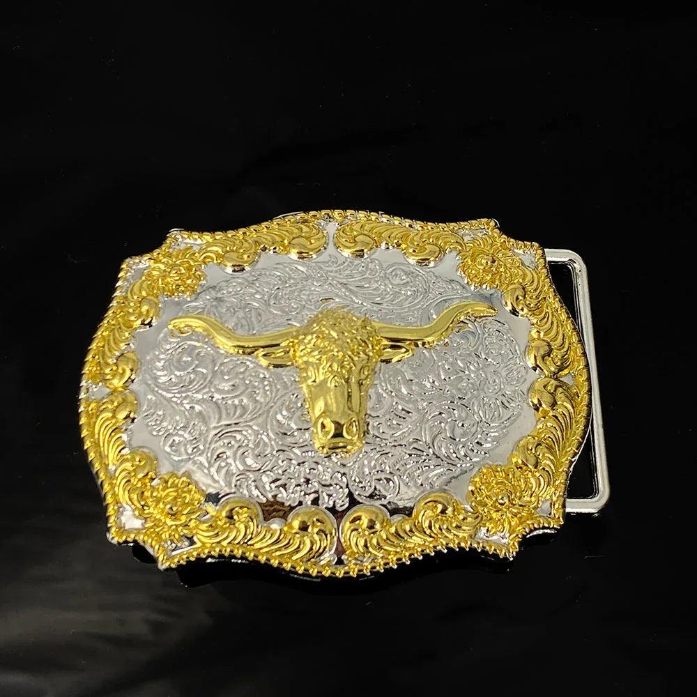 TOPACC Texas Longhorn Bull Buckle Bronze/Two Tone - Gifts for You 'n Me