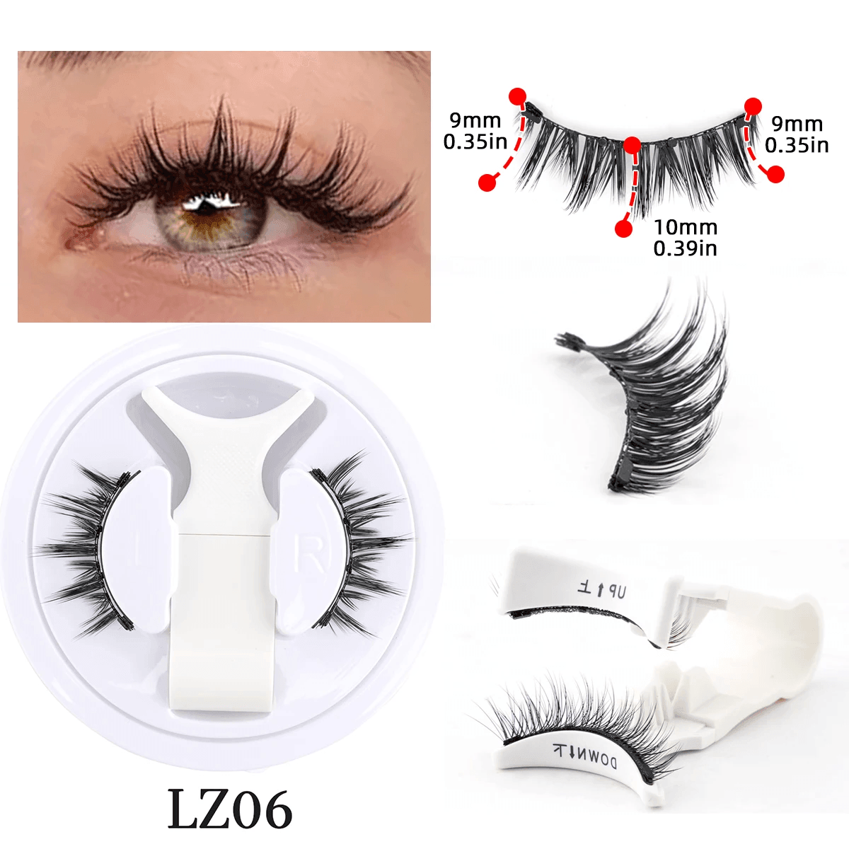 Reusable Magnetic Eyelashes Set Mink Lashes with Tweezers