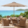9 FT Patio Umbrella Outdoor Table Market Umbrella with 8 Sturdy Bamboo Ribs-Brown