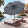 9 Feet Patio Umbrella with Push Button Tilt and Crank-Gray