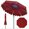 9 Feet Solar Patio Umbrella with Color-Changing LED Lights-Wine