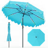 9 Feet Solar Patio Umbrella with Color-Changing LED Lights-Turquoise