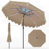 9 Feet Solar Patio Umbrella with Color-Changing LED Lights-Brown