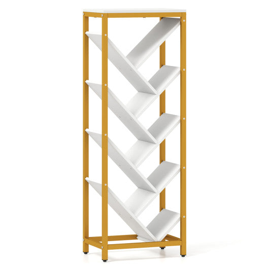 9-Tier Freestanding Bookcase for Hardcover Books-White
