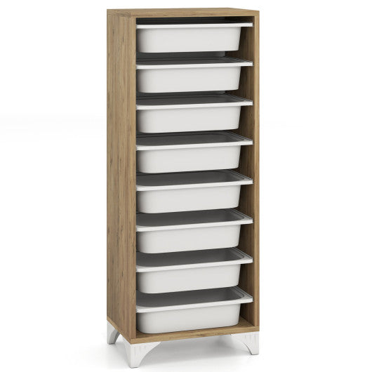 9-Tier Fruit and Vegetable Storage Rack Freestanding Wooden Pantry Organizer Cabinet