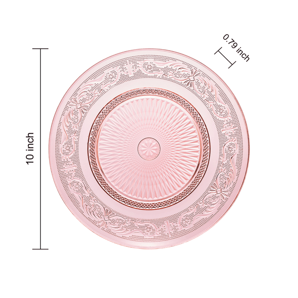 Blush Vintage Glass Plate, Set of 6