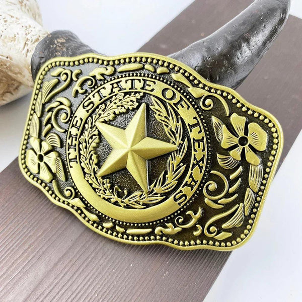 TOPACC Western Turquoise Belts - Pentagram 'The State Of Texas' Belt Buckle Copper/Bronze - Gifts for You 'n Me
